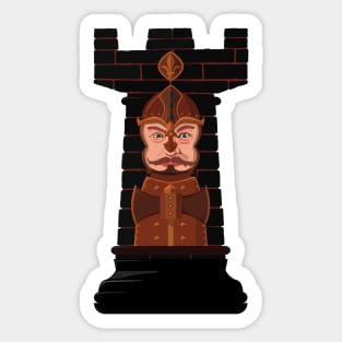 Black Chess Rook Sticker